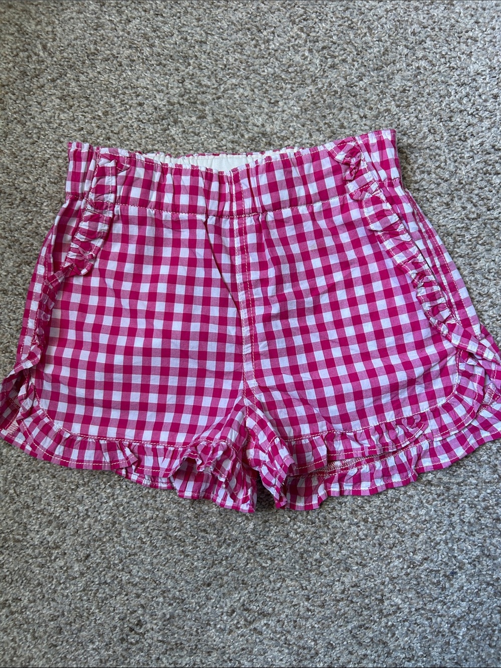 Girls Crewcuts Pink Gingham Shorts Size 6